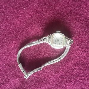 Timex | Vintage Hammered Rhodium Watch Ladies